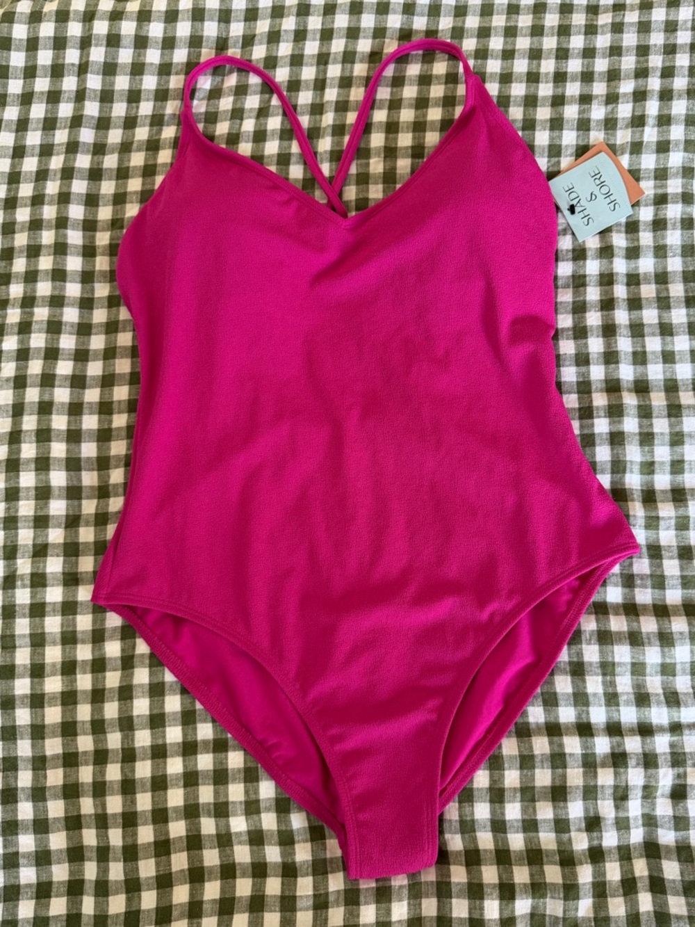 Shade & Shore Hot Pink One-Piece Swimsuit with Crisscross Straps